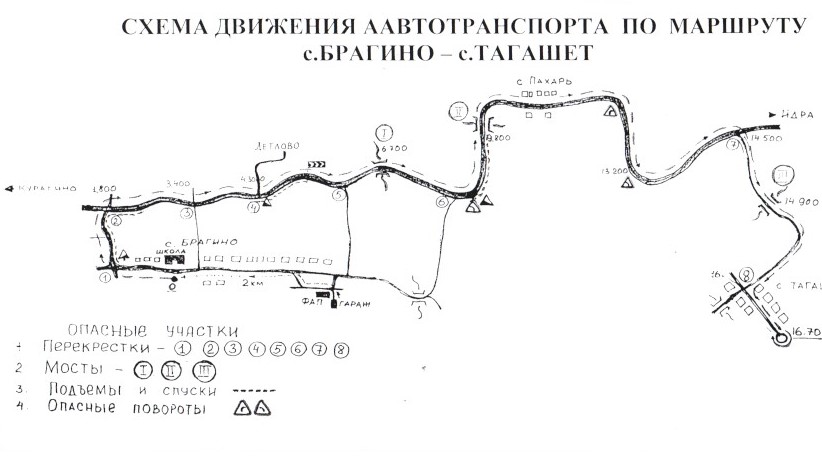 схема маршрута Брагино-Тагашет-Брагино
